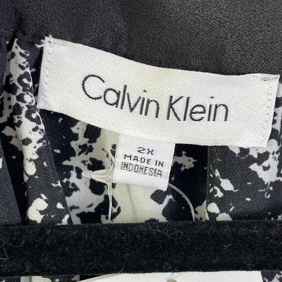 NEW Calvin Klein Womans Plus 2X Snakeskin Print Blouse Long Sleeve Shirt Top - Picture 3 of 8